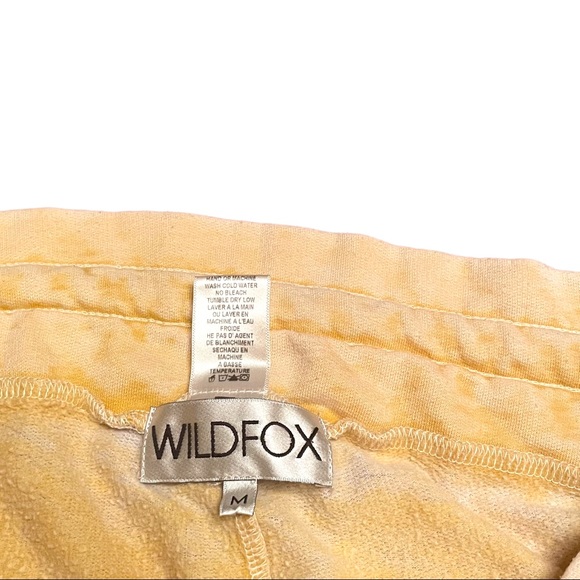 Wildfox Yellow Jogger Sweatpants with Hearts at Knees. - Picture 4 of 8